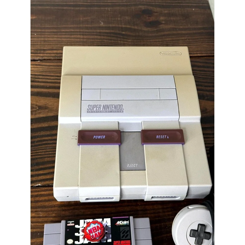 Super Nintendo Entertainment System SNES Console w/ Controller & NBA JAM